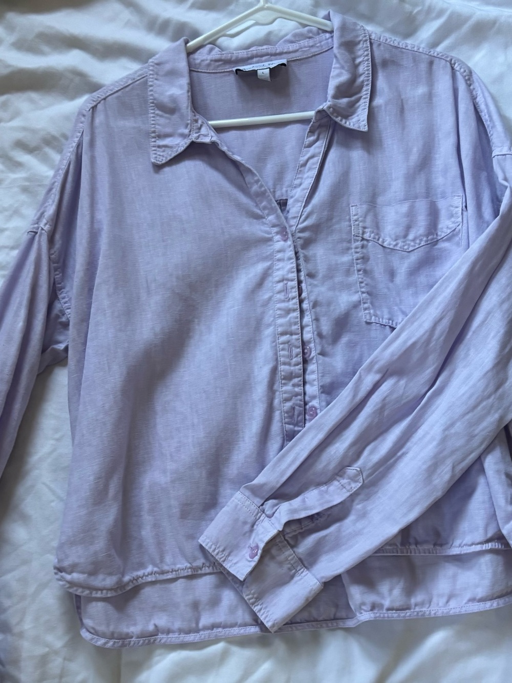 Michael Stars Lavender Linen Button-Down Shirt
